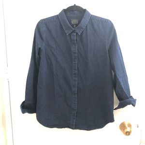 AYR 100% Cotton Navy Denim Button Down Shirt